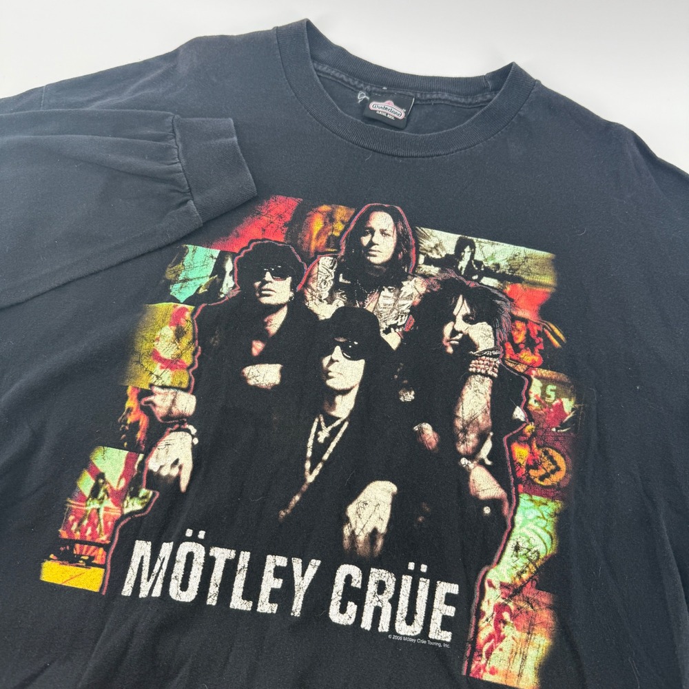 Motley Crue 2006 Red White & Crue Tour Long Sleeve Shirt Black Winterland Large